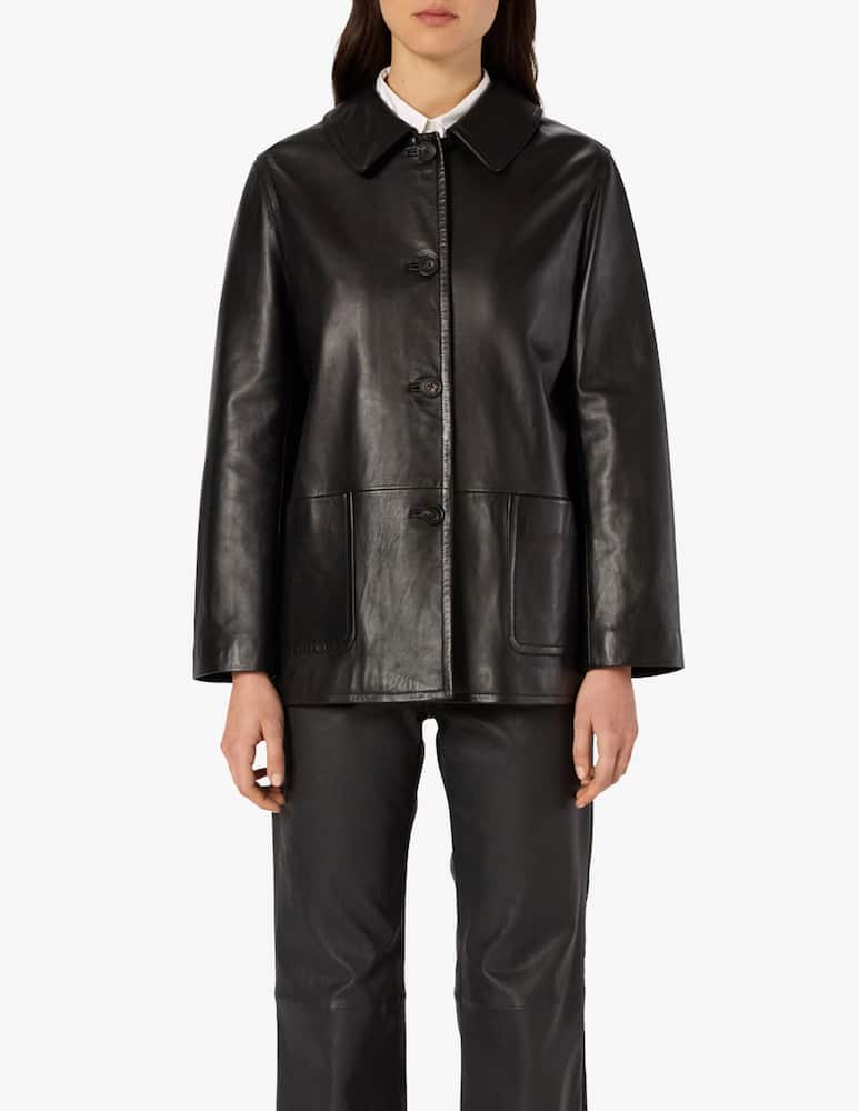rinascente Gerard Darel Neva leather button-up jacket