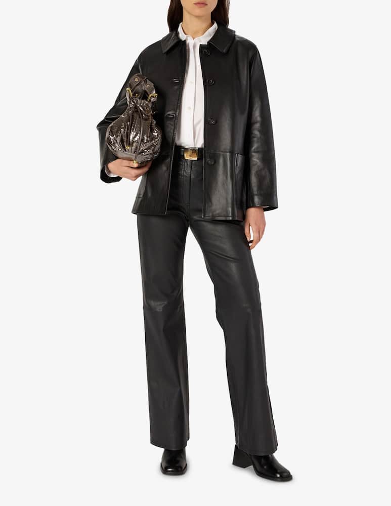 rinascente Gerard Darel Neva leather button-up jacket