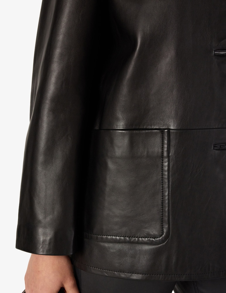 rinascente Gerard Darel Neva leather button-up jacket