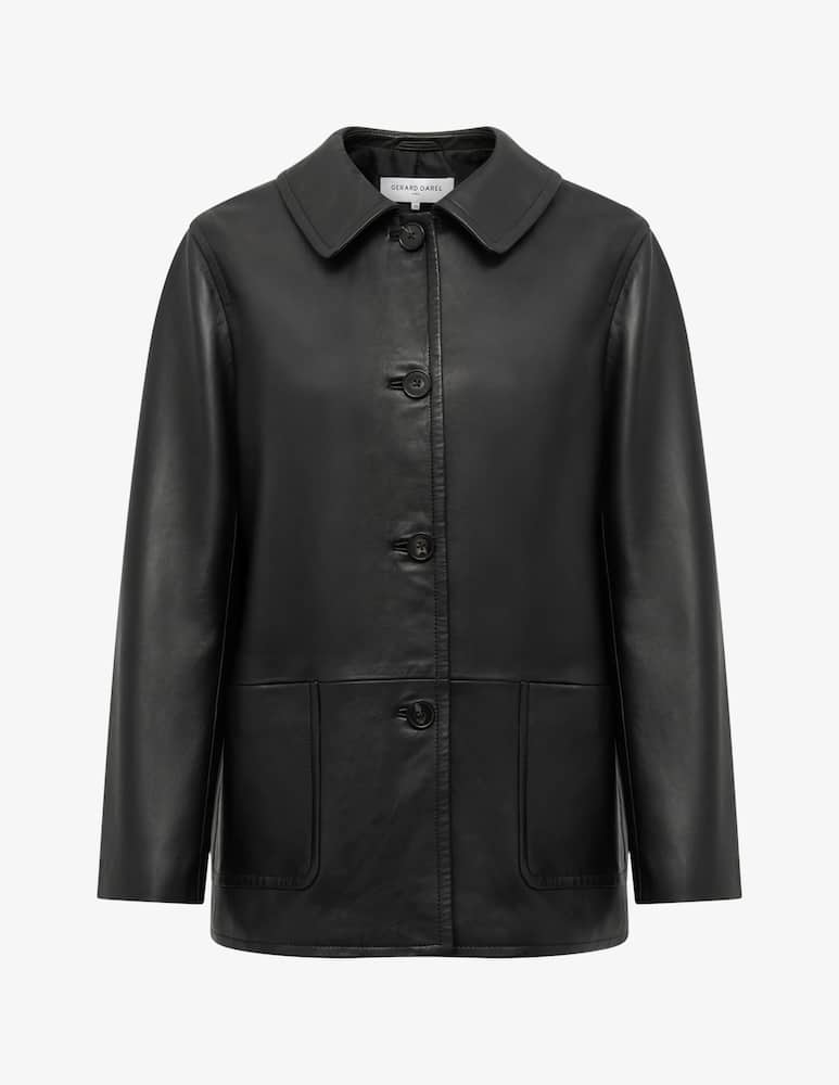 rinascente Gerard Darel Neva leather button-up jacket