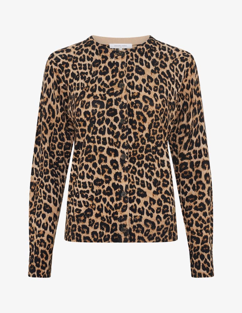 rinascente Gerard Darel Elodie leopard knit cardigan