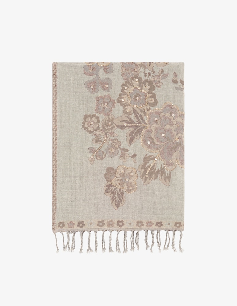 rinascente Gerard Darel Rosetta floral embroidered scarf