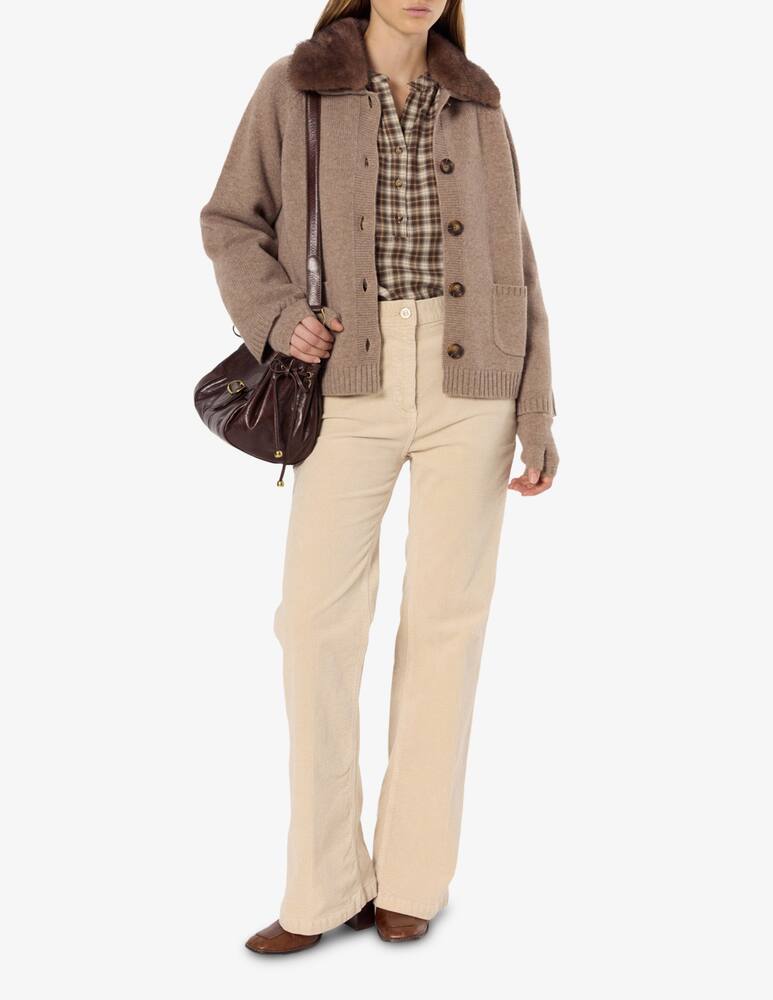 rinascente Gerard Darel Cardigan con collo in pelliccia