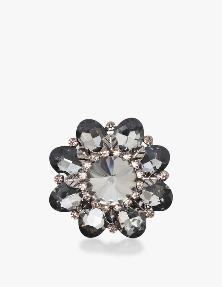 rinascente Gerard Darel Floral crystal brooch