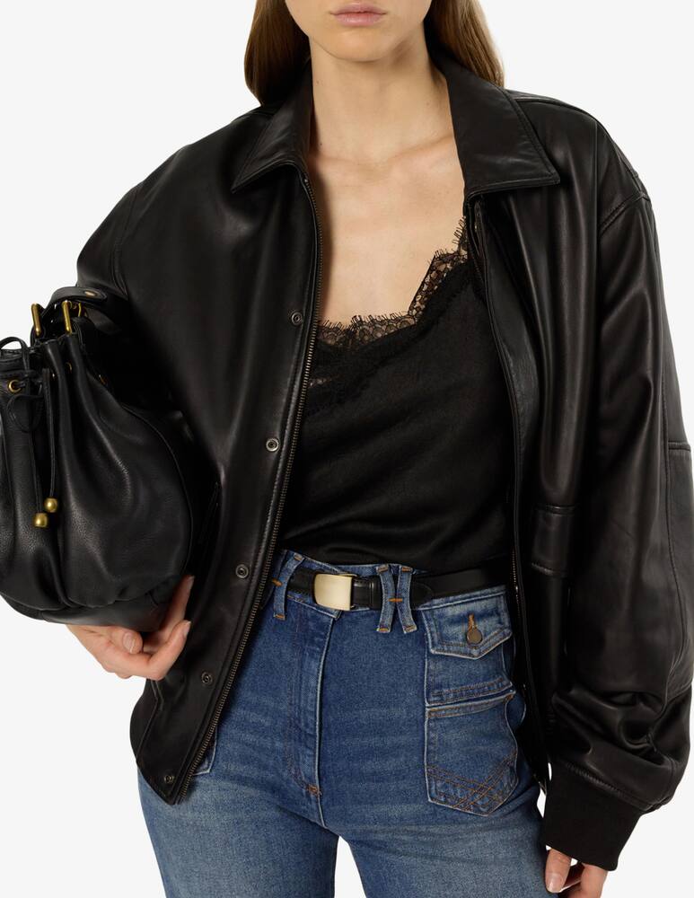 rinascente Gerard Darel Leather bomber jacket