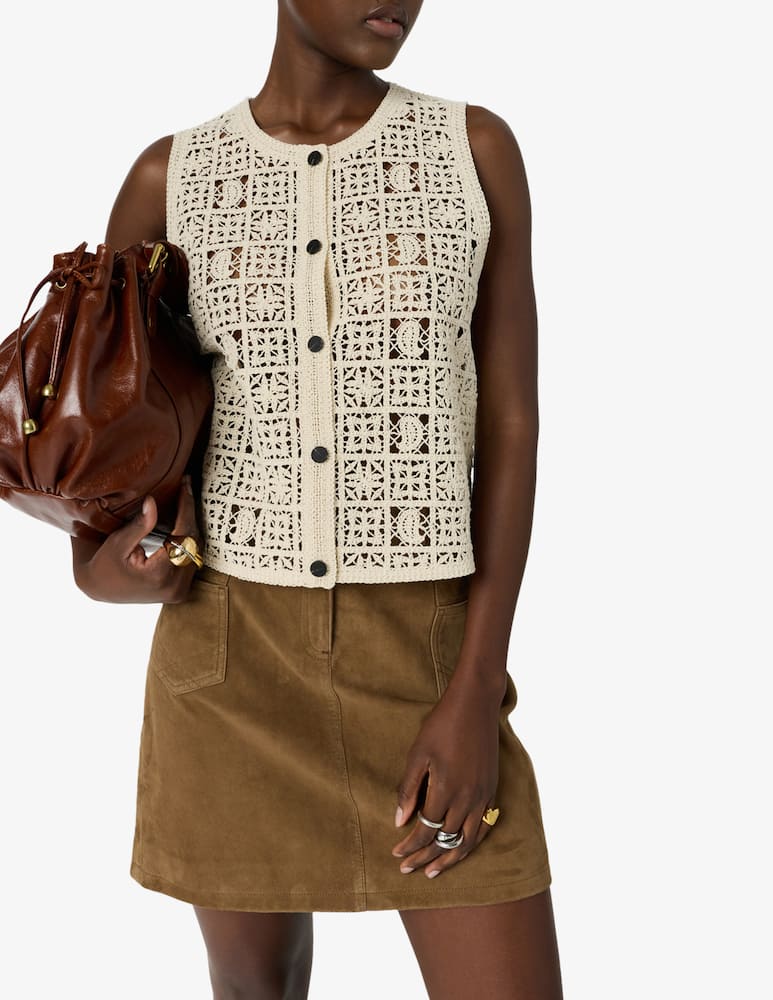 rinascente Gerard Darel Crochet  top vest