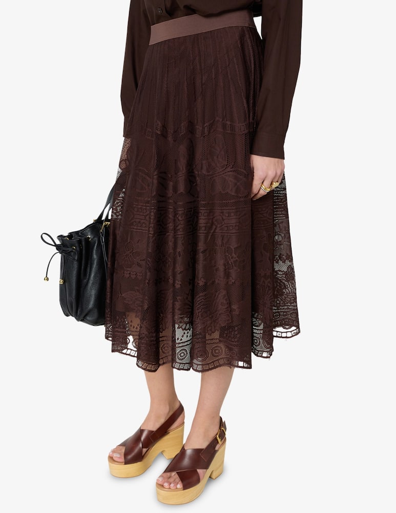 rinascente Gerard Darel Lace midi skirt