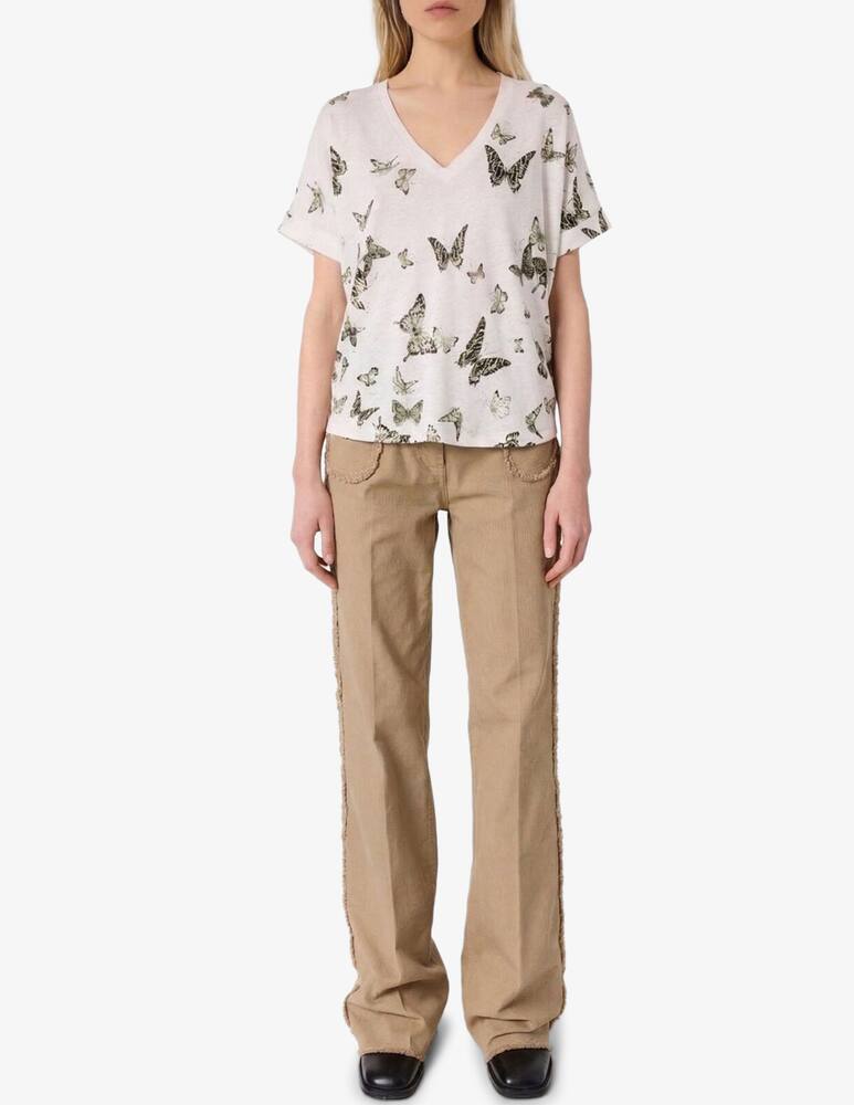 rinascente Gerard Darel T-shirt scollo a v con farfalle