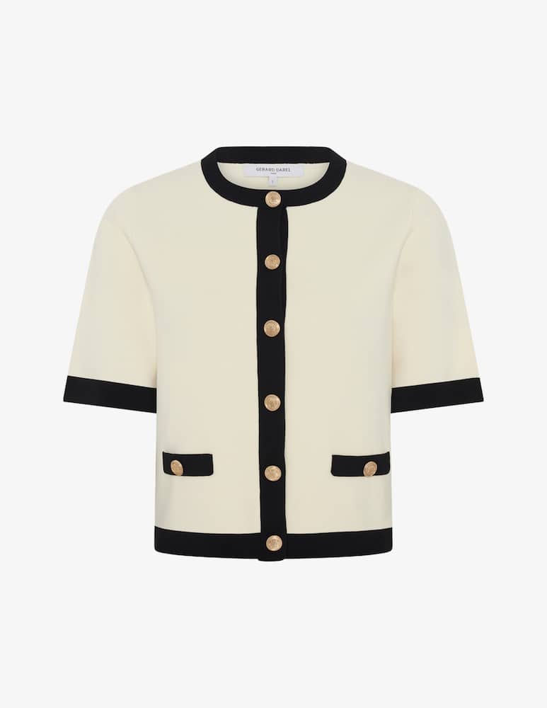 Gerard Darel Contrast trim short sleeve cardigan - picture 4 Gerard Darel Contrast trim short sleeve cardigan - picture 4