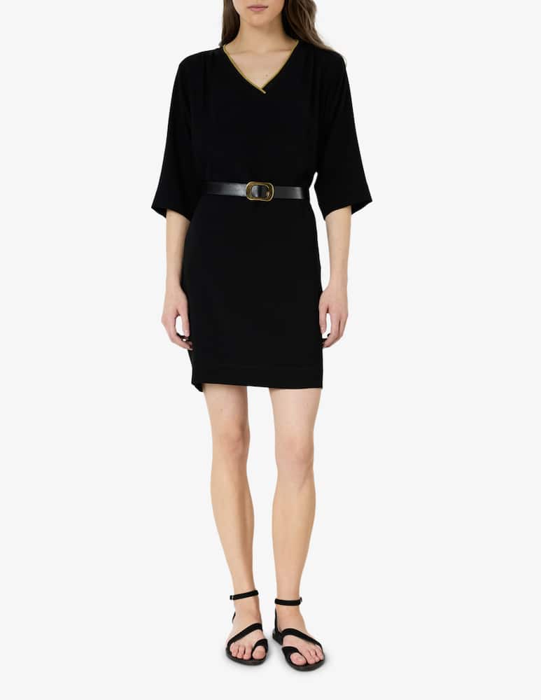 rinascente Gerard Darel V-neck knit trim dress