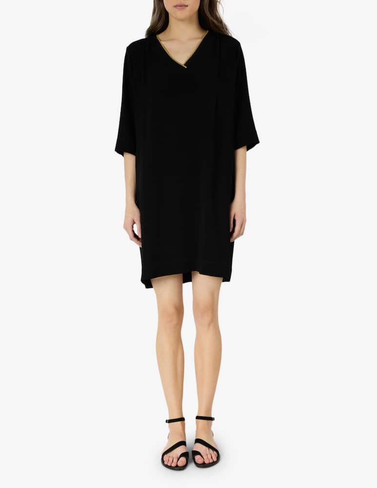 rinascente Gerard Darel V-neck knit trim dress
