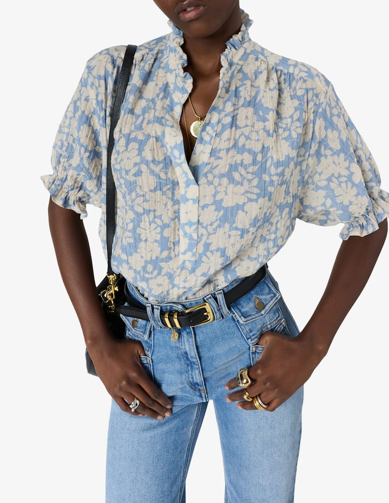 rinascente Gerard Darel Floral ruffle blouse