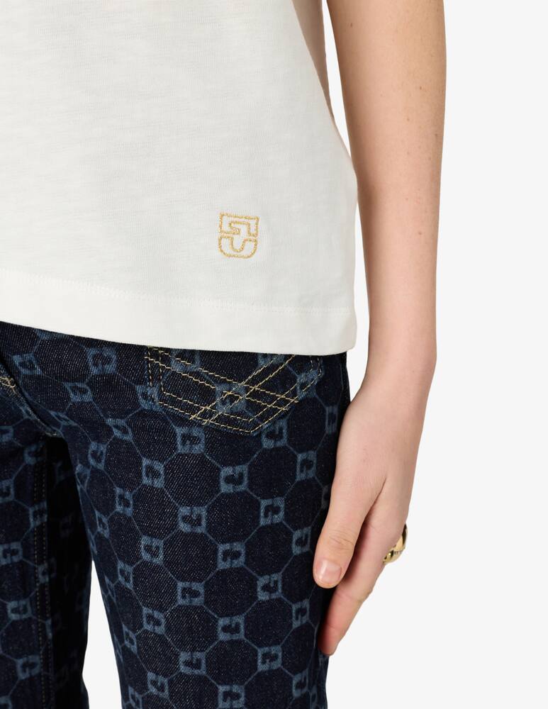 rinascente Gerard Darel V-neck logo t-shirt