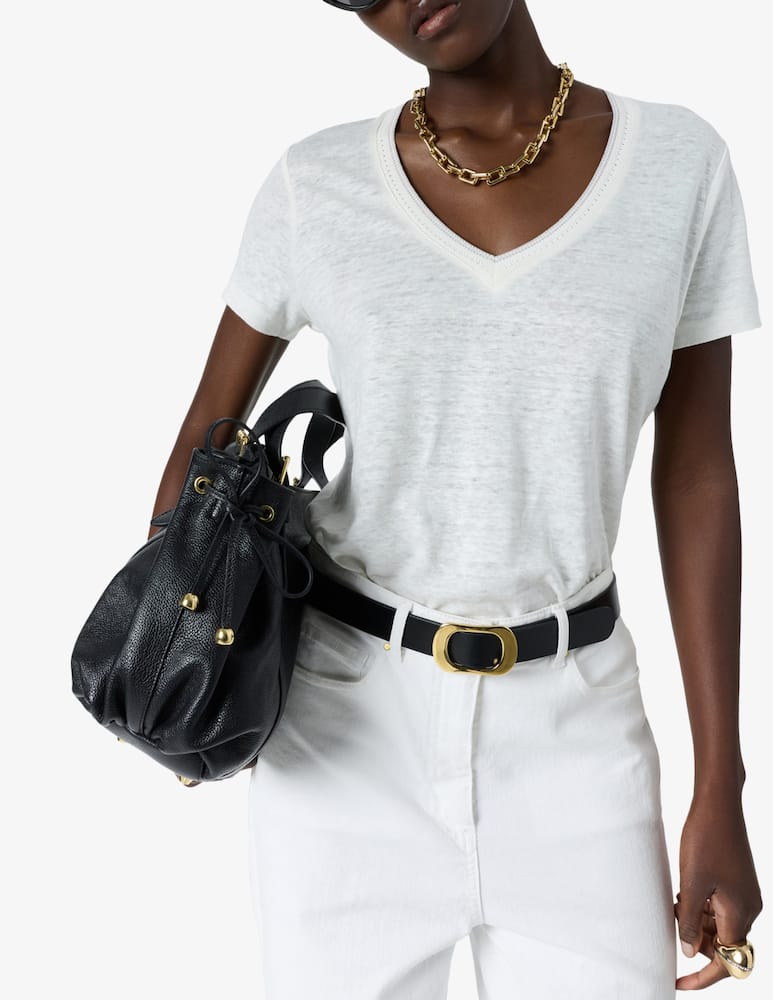 rinascente Gerard Darel V-neck linen t-shirt