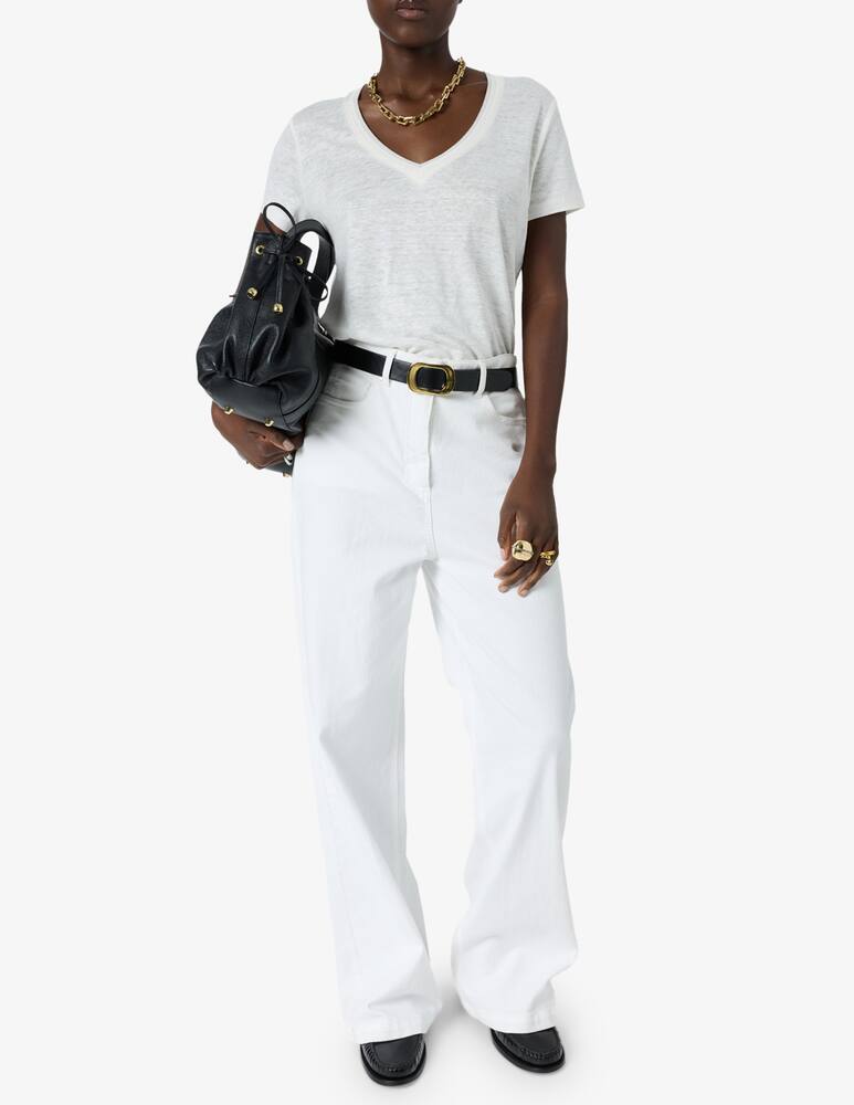 rinascente Gerard Darel V-neck linen t-shirt