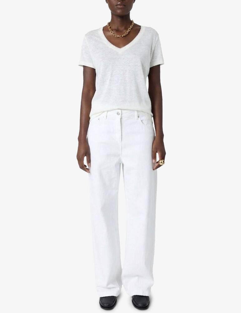rinascente Gerard Darel V-neck linen t-shirt