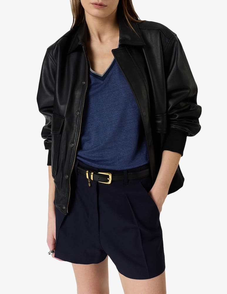 rinascente Gerard Darel T-shirt scollo a v profili a coste