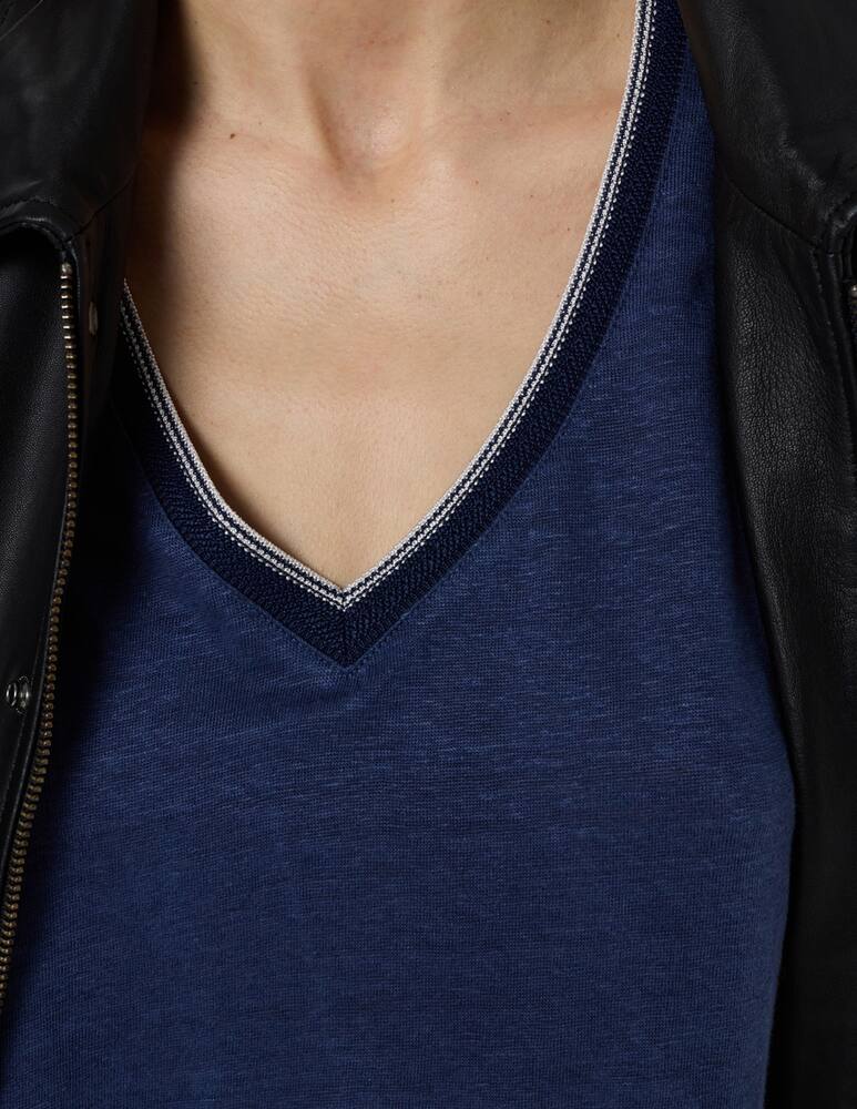 rinascente Gerard Darel T-shirt scollo a v profili a coste