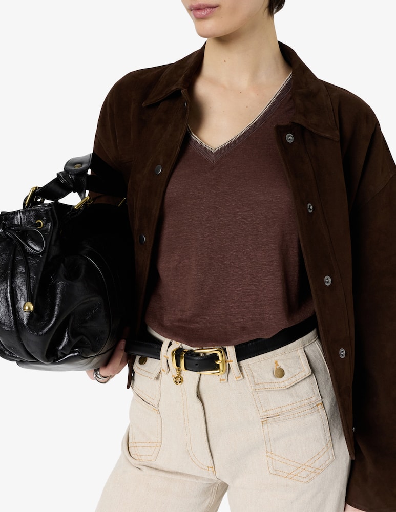 rinascente Gerard Darel V-neck t-shirt with contrast trim