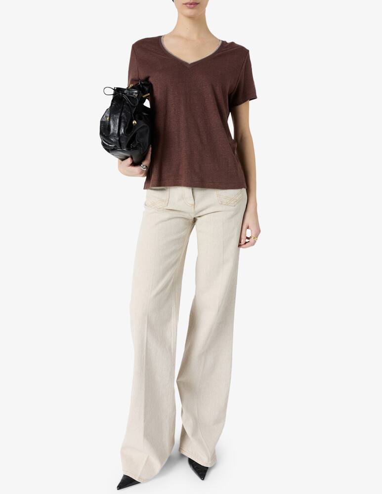 rinascente Gerard Darel V-neck t-shirt with contrast trim