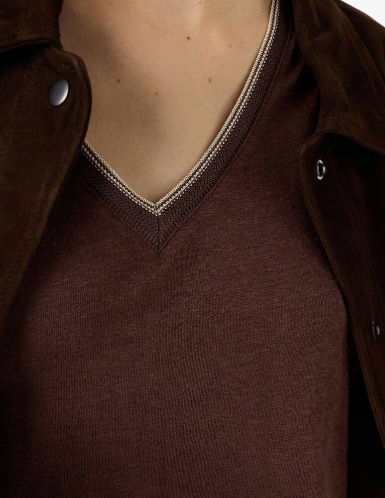 rinascente Gerard Darel V-neck t-shirt with contrast trim