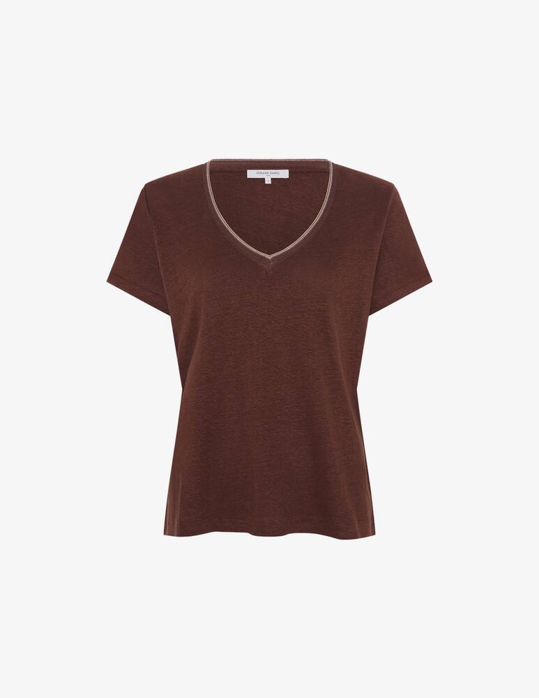 rinascente Gerard Darel V-neck t-shirt with contrast trim