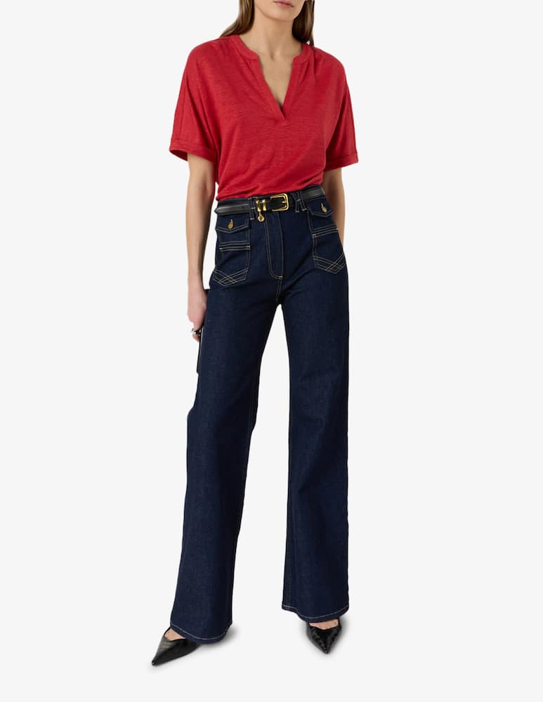 rinascente Gerard Darel Slub v-neck t-shirt