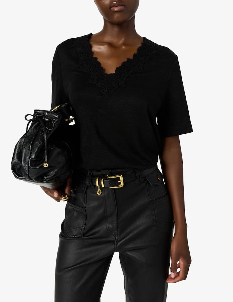 rinascente Gerard Darel Lace trim t-shirt