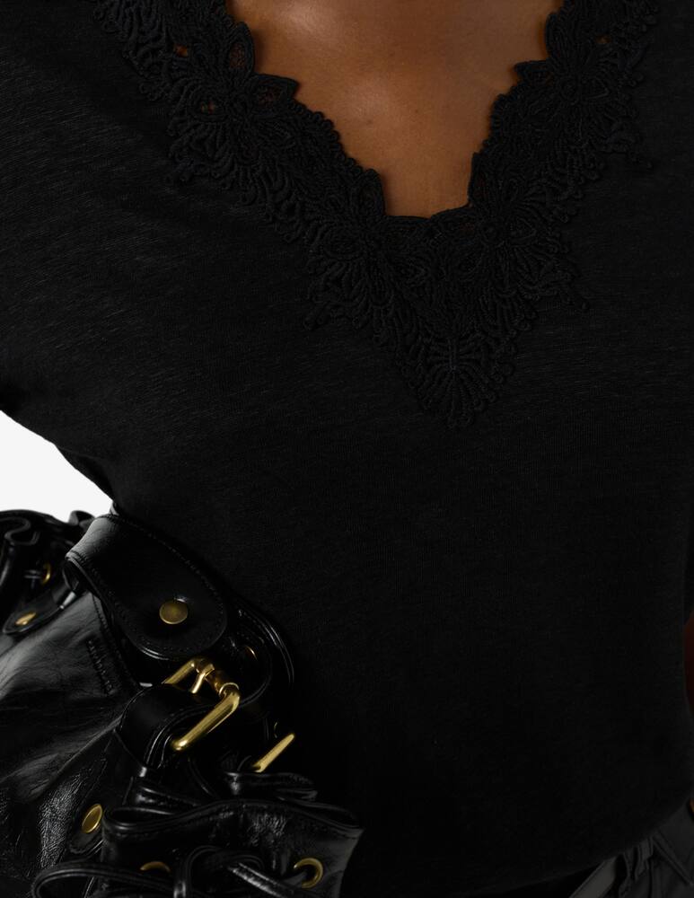 rinascente Gerard Darel Lace trim t-shirt