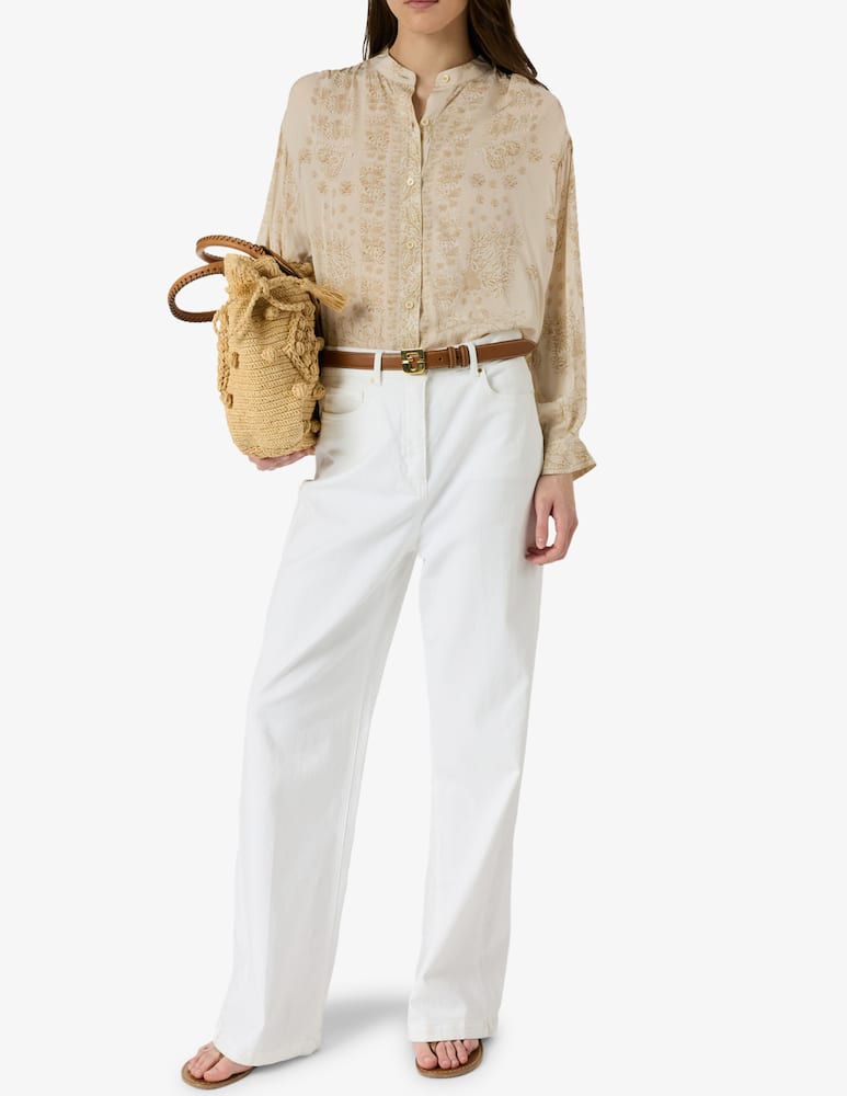 Gerard Darel Embroidered blouse with stand collar - picture 2