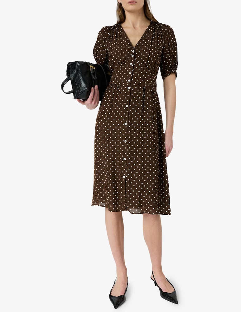 rinascente Gerard Darel Abito midi a pois con bottoni