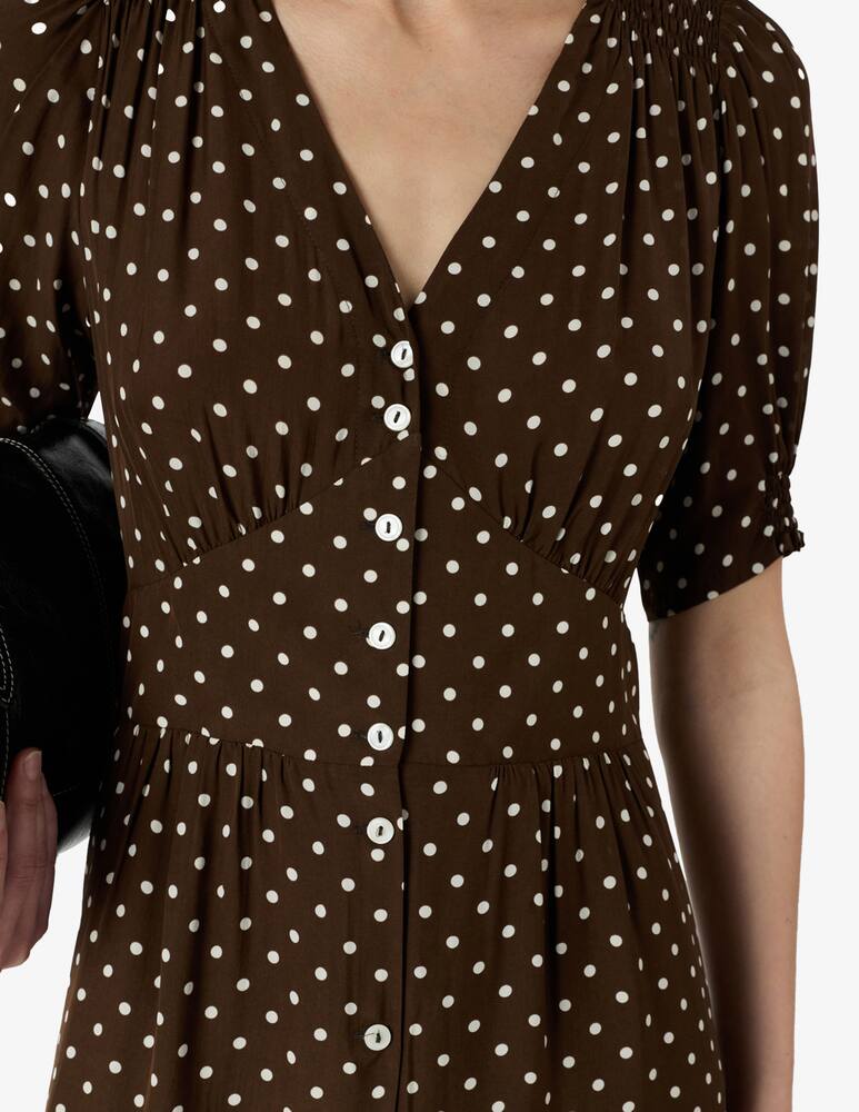 rinascente Gerard Darel Abito midi a pois con bottoni