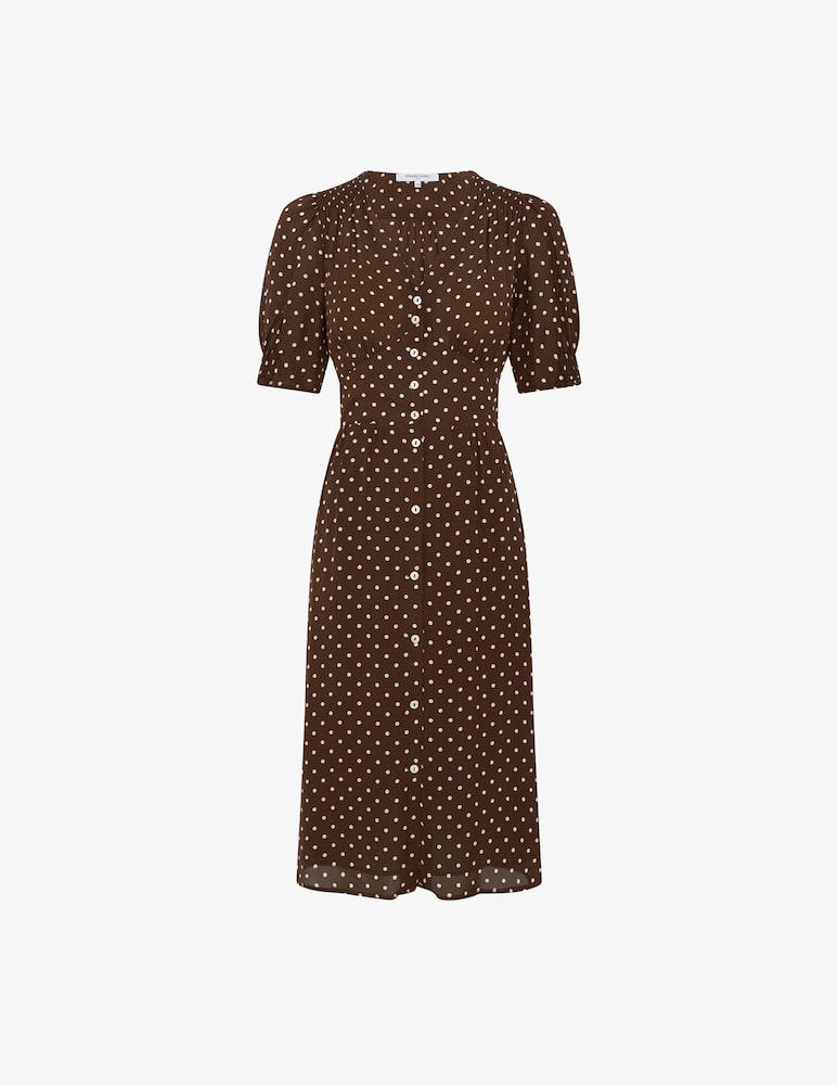 rinascente Gerard Darel Abito midi a pois con bottoni