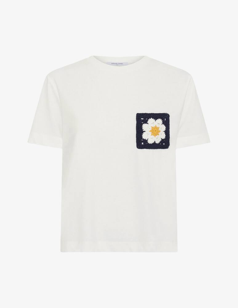 rinascente Gerard Darel Crochet flower pocket t-shirt