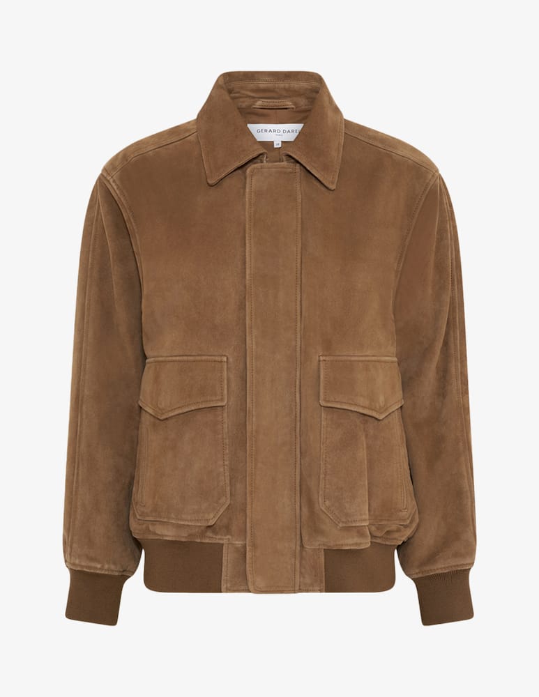 rinascente Gerard Darel Suede bomber jacket