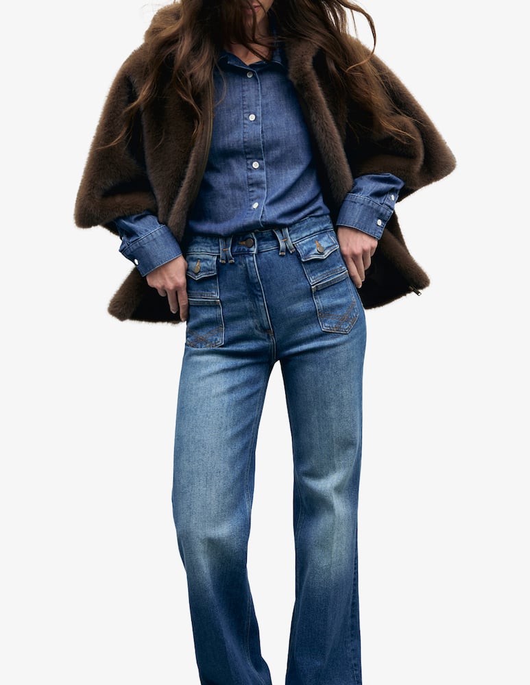 rinascente Gerard Darel Faux fur coat Amel