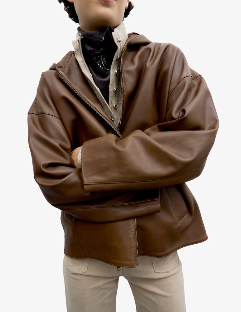 Gerard Darel Leather hooded jacket Pam - picture 5 Gerard Darel Leather hooded jacket Pam - picture 5