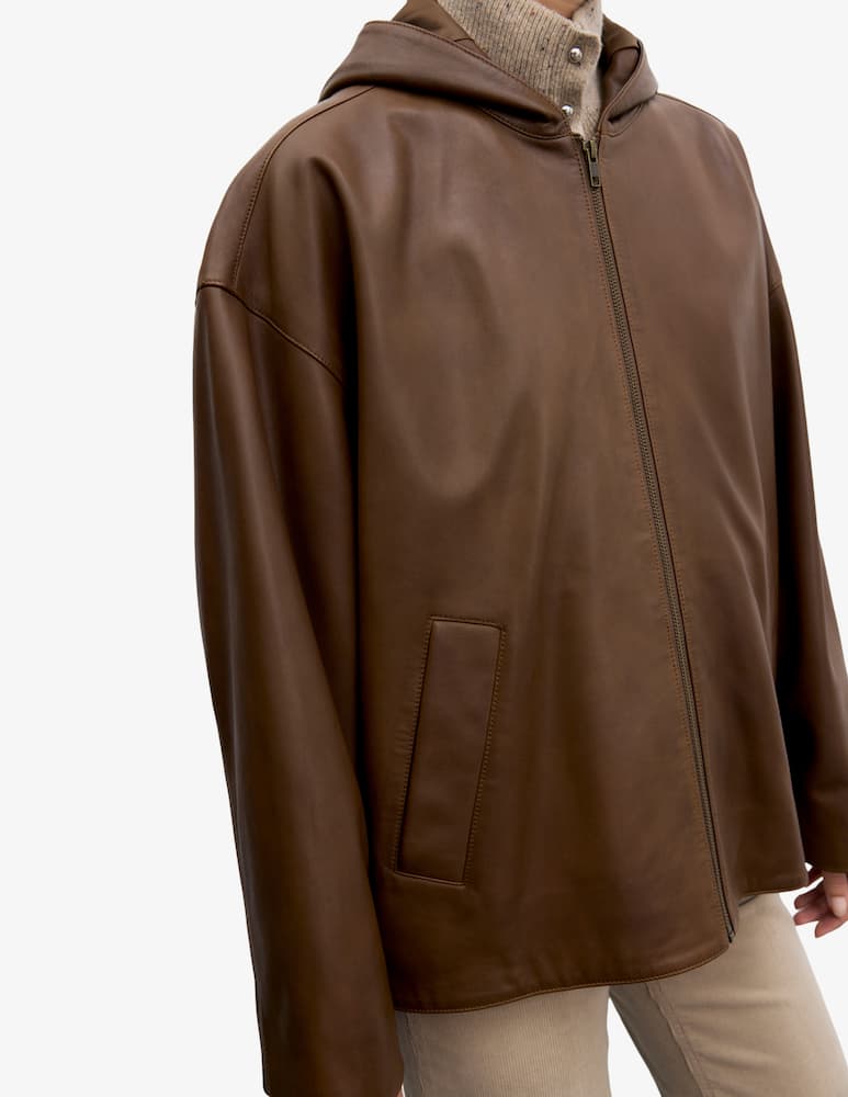 Gerard Darel Leather hooded jacket Pam - picture 6 Gerard Darel Leather hooded jacket Pam - picture 6