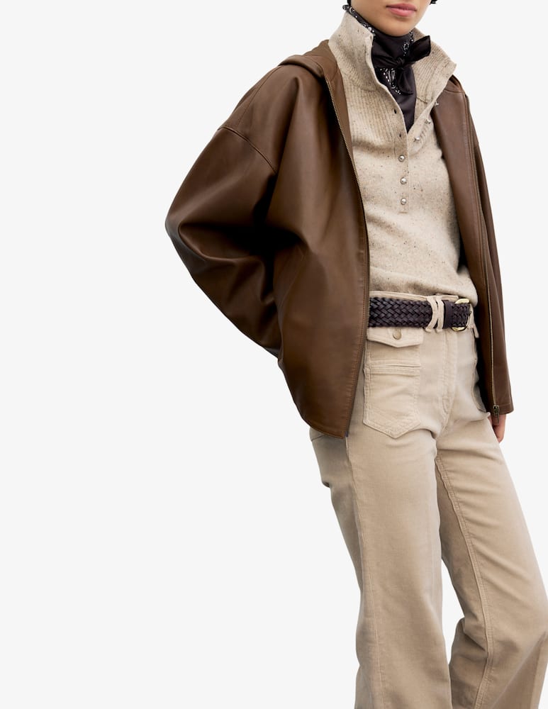 Gerard Darel Leather hooded jacket Pam - picture 7 Gerard Darel Leather hooded jacket Pam - picture 7