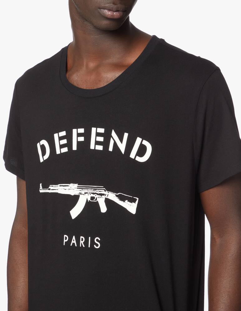 rinascente Defend Paris Paris easy logo machine gun t-shirt