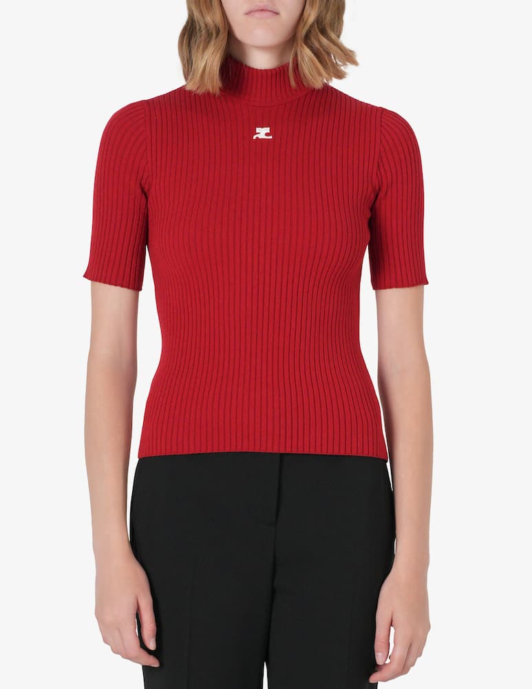 rinascente Courrèges Maglia a coste manica corta Reedition