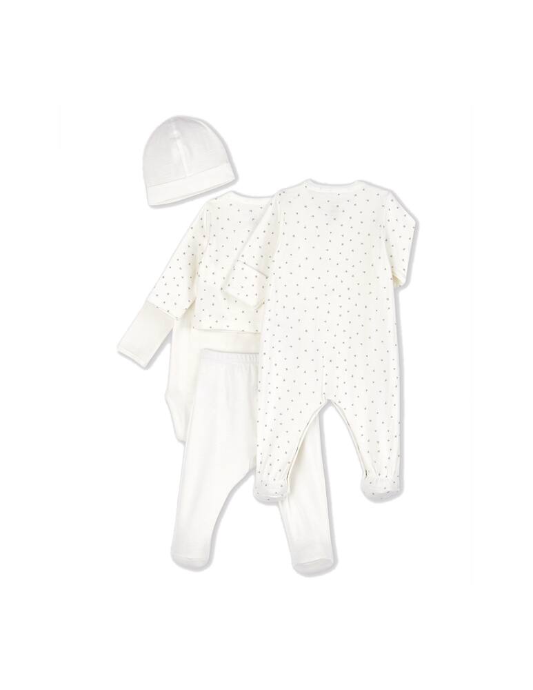 rinascente Petit Bateau Gift set: onesie suit bodysuit and cap