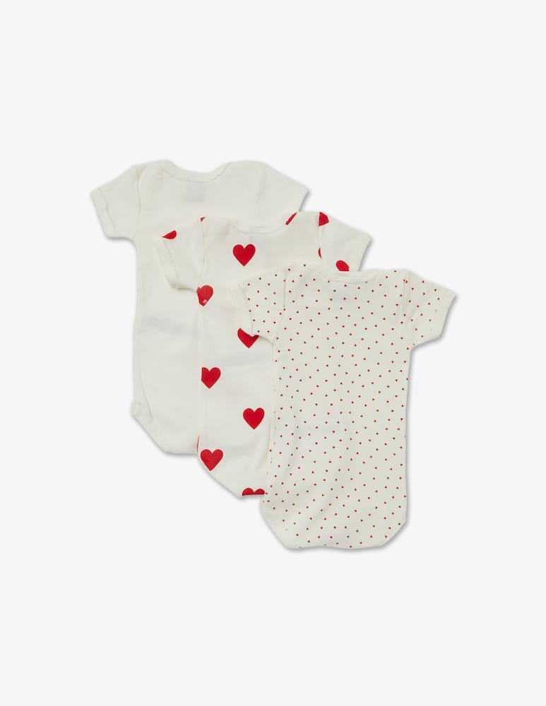 Petit Bateau Heart print bodysuit 3 pcs - picture 3 Petit Bateau Heart print bodysuit 3 pcs - picture 3