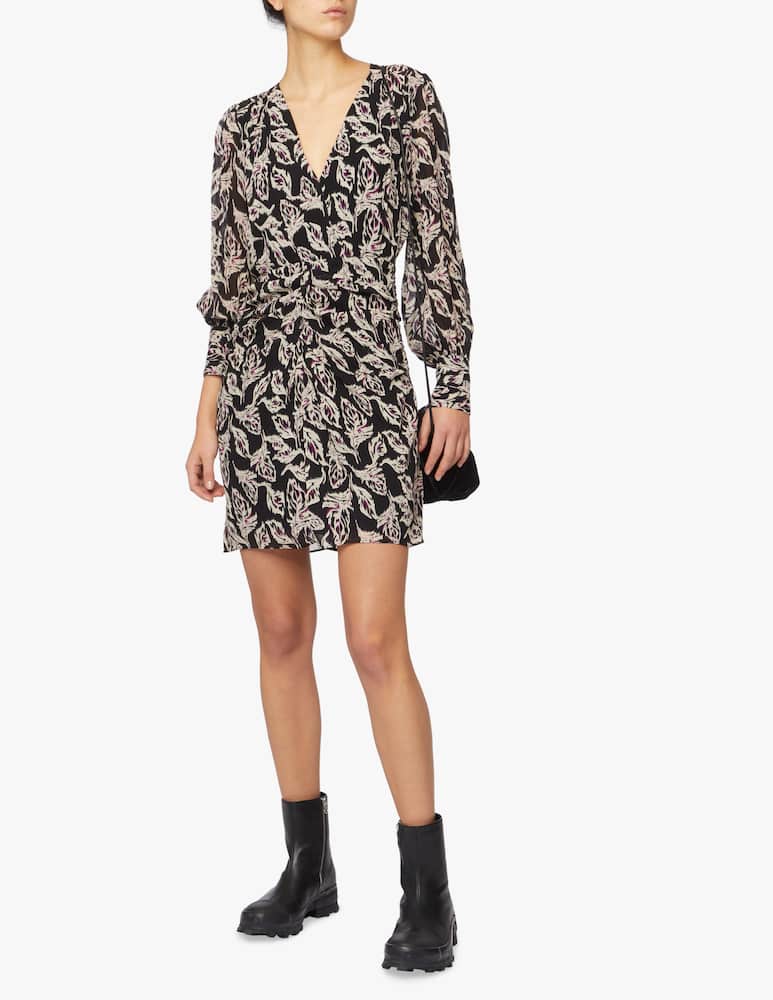rinascente Ba&sh Gizelle long sleeved mini dress - black