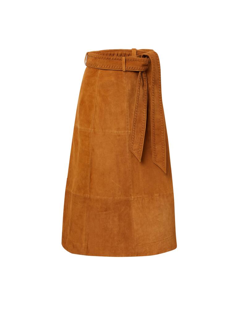 rinascente Ba&sh Mika suede midi skirt - brown