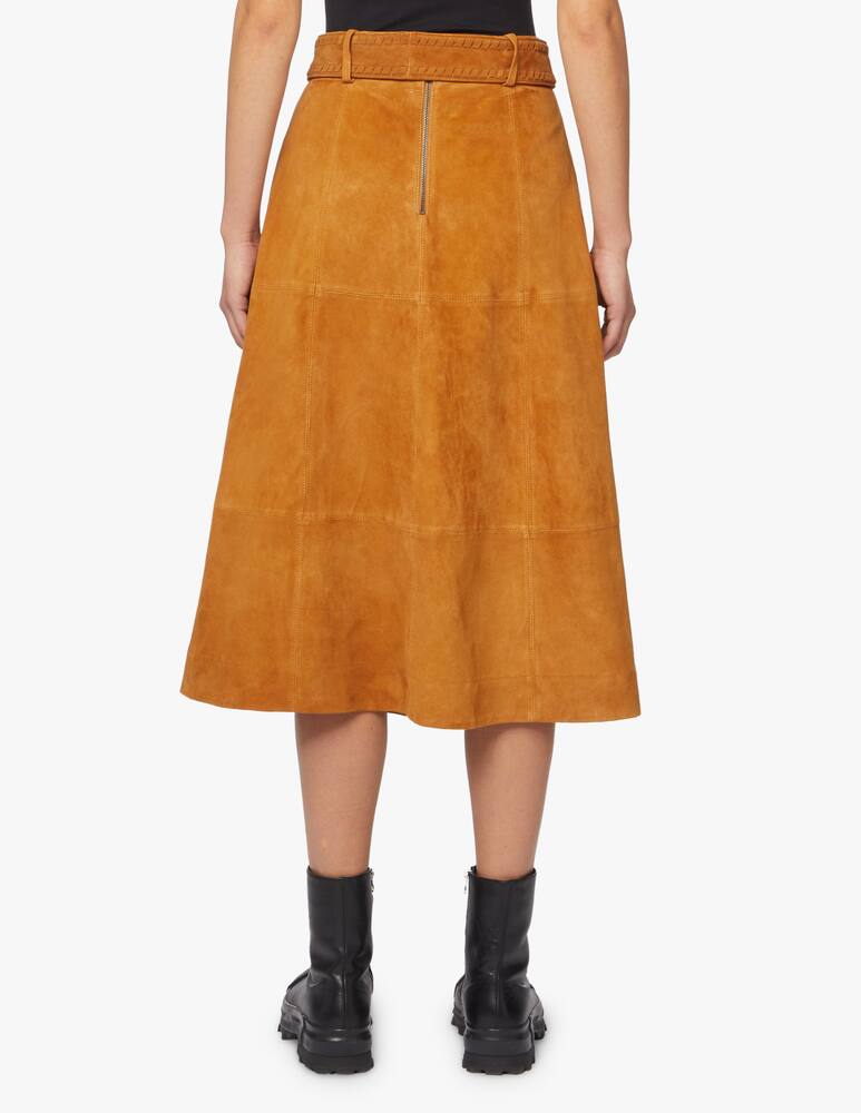 rinascente Ba&sh Mika suede midi skirt - brown