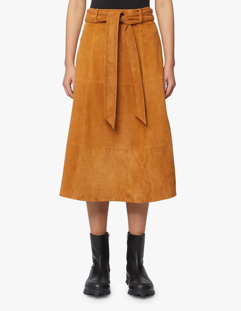 rinascente Ba&sh Mika suede midi skirt - brown