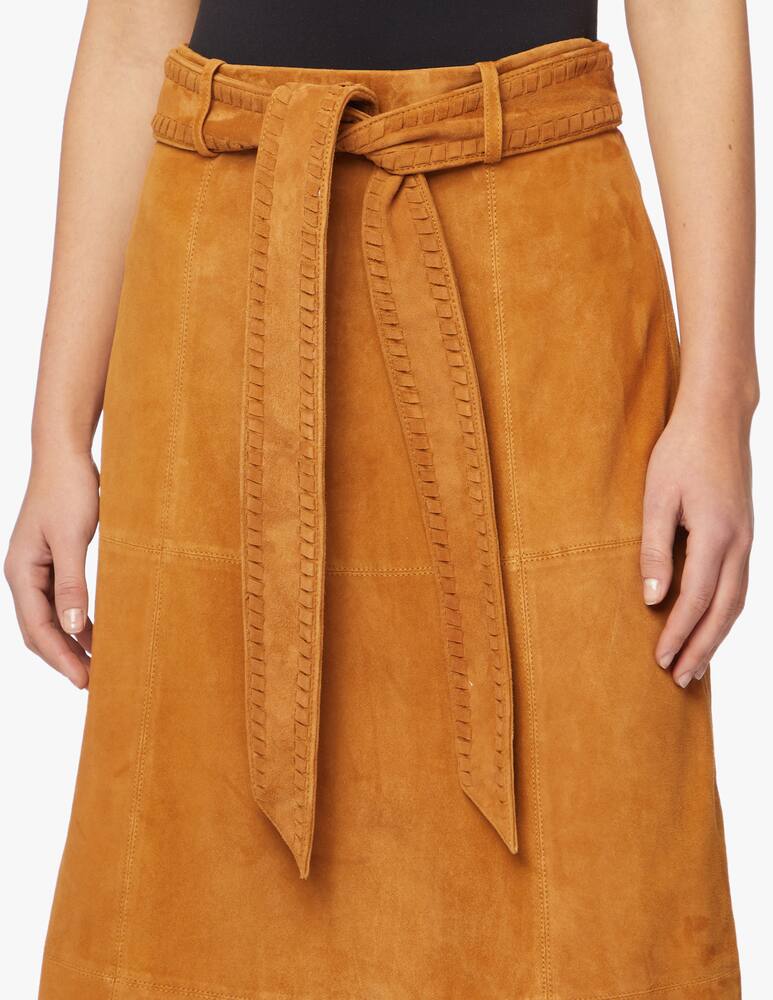 rinascente Ba&sh Mika suede midi skirt - brown