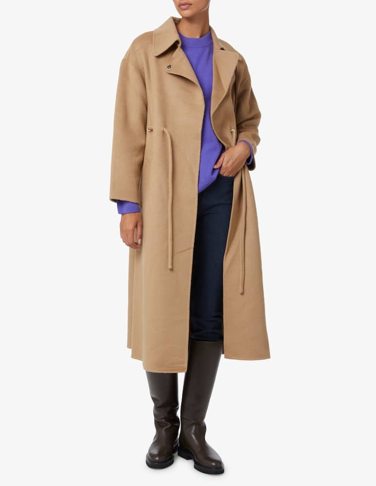 rinascente Ba&sh Giacca midi in misto lana con laccio in vita Kate - Beige