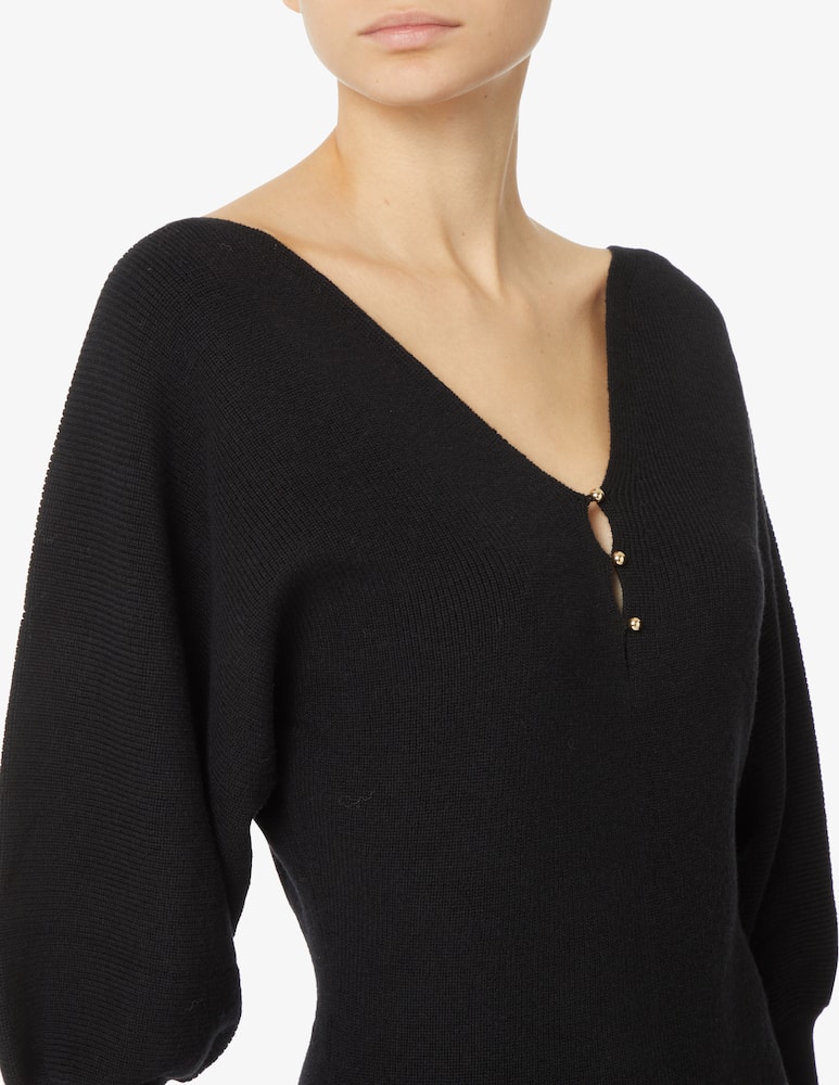 rinascente Ba&sh Hazia knitted wool blend mini dress - Black